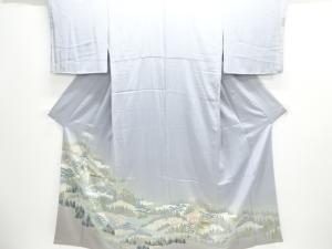 寺院風景模様五つ紋色留袖(比翼付き)